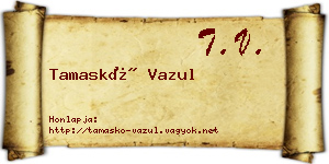 Tamaskó Vazul névjegykártya